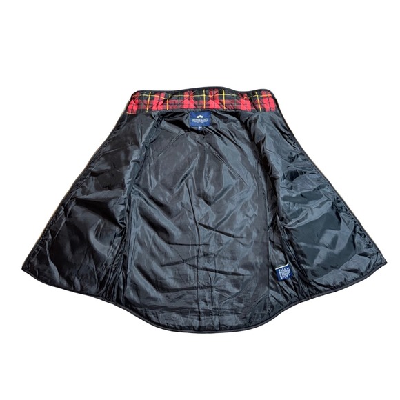 British Khaki Women Quilted Plaid Vest Red Black Yellow Pockets Full Zip Size S - Picture 3 of 10